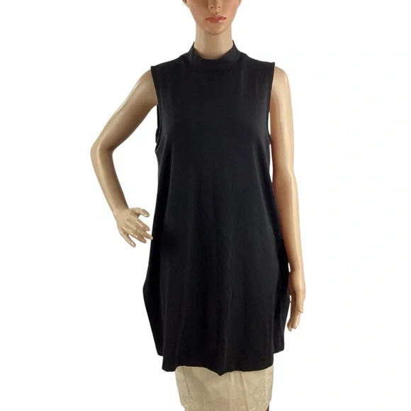 Eileen Fisher Tops Eileen Fisher Black Tencel Mock Neck Tunic
